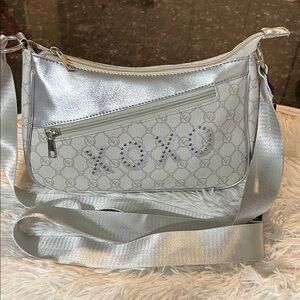 XOXO Metallic Silver and Gray Shoulder Bag
